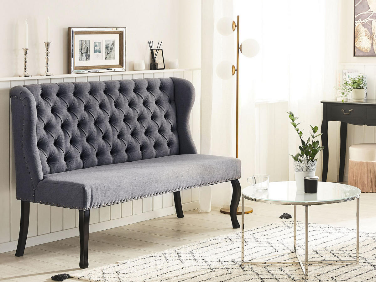 2-SITZER-KÜCHENSOFA Polsterbezug Dunkelgrau Torsby - Dunkelgrau, Textil (154/106/63cm) - Beliani