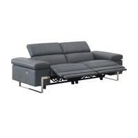2-SITZER Sofa Opera Echtleder mit 2 x Relaxfunktion Anthrazit - Anthrazit, Leder/Metall (195/75/109cm)