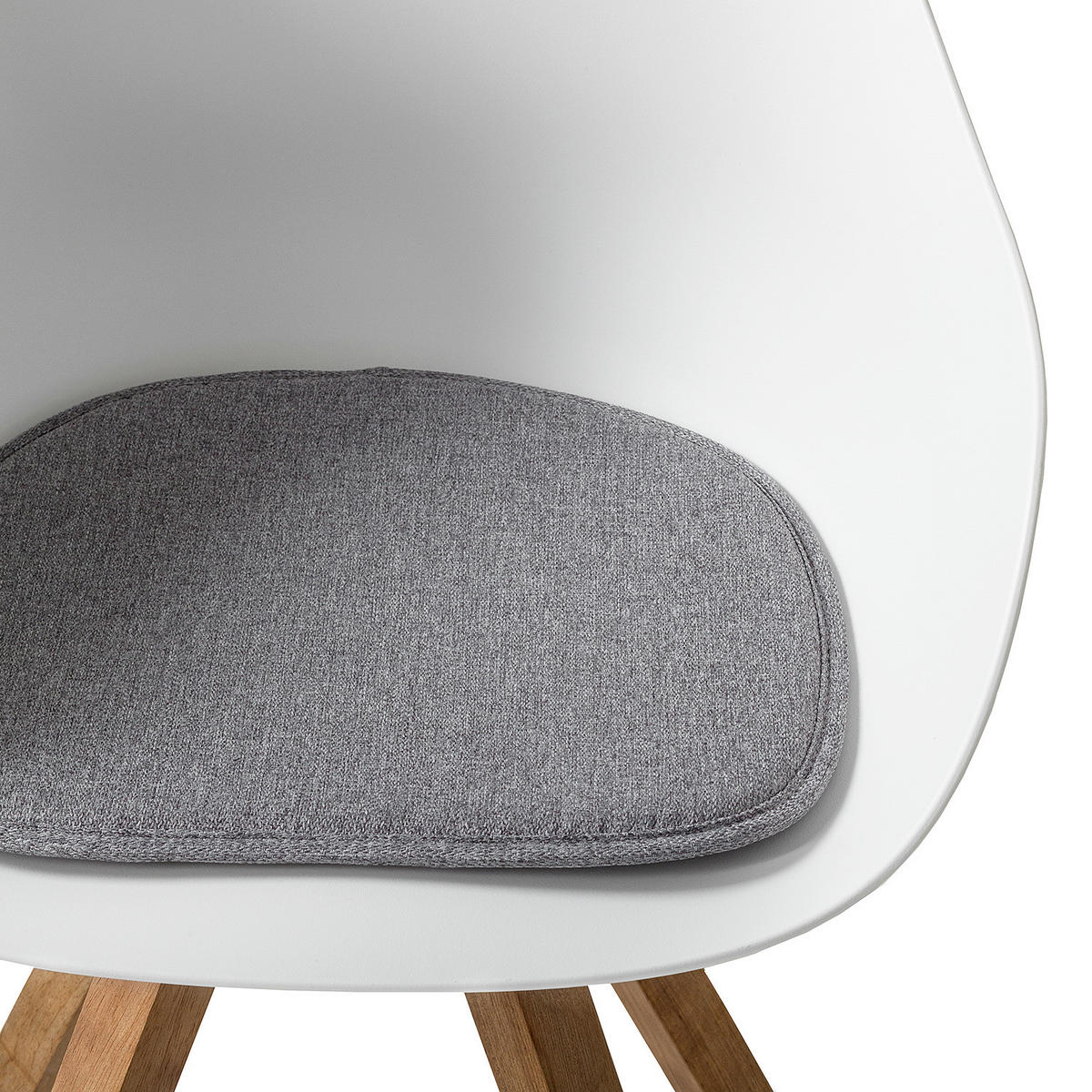 ARMLEHNENSTUHL-SET - Kunststoff / Gummibaum massiv - Weiß, Holz/Kunststoff (57/81/53cm) - home24