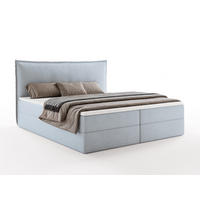 BOXBETT ARENO 200x200 cm Komplett-Set mit Bettkasten, Bonell-Matratze H3 und Topper - Hellblau - Hellblau, Textil (200/200cm) - Luxkor24