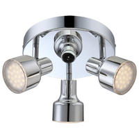 LED DECKENLEUCHTE ROIS Chrom Silber - Silberfarben, Metall (14/14/14cm) - Globo Lighting