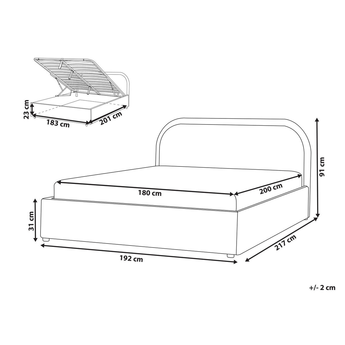 POLSTERBETT 180x200 cm Beige Quillien - Beige, Textil (180/200cm) - Beliani