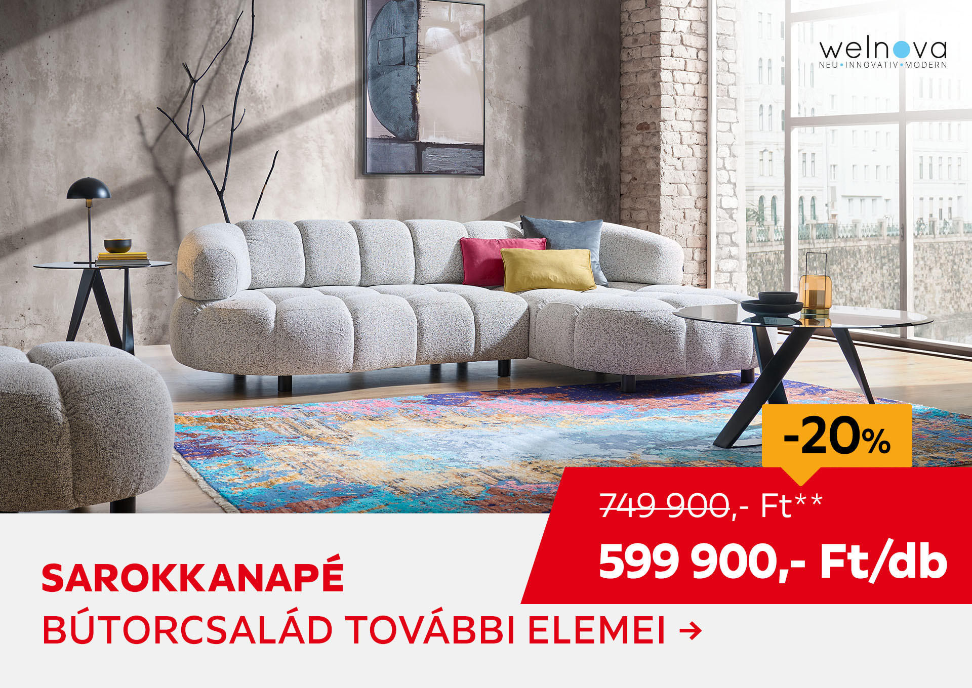 SAROKKANAPÉ Kiemelt termék 749900 Ft.- helyett 599900 Ft.-