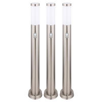 LED STEHLEUCHTE Silber mit Bewegungsmelder - Silberfarben, Metall (7.6/11/80cm) - Globo Lighting