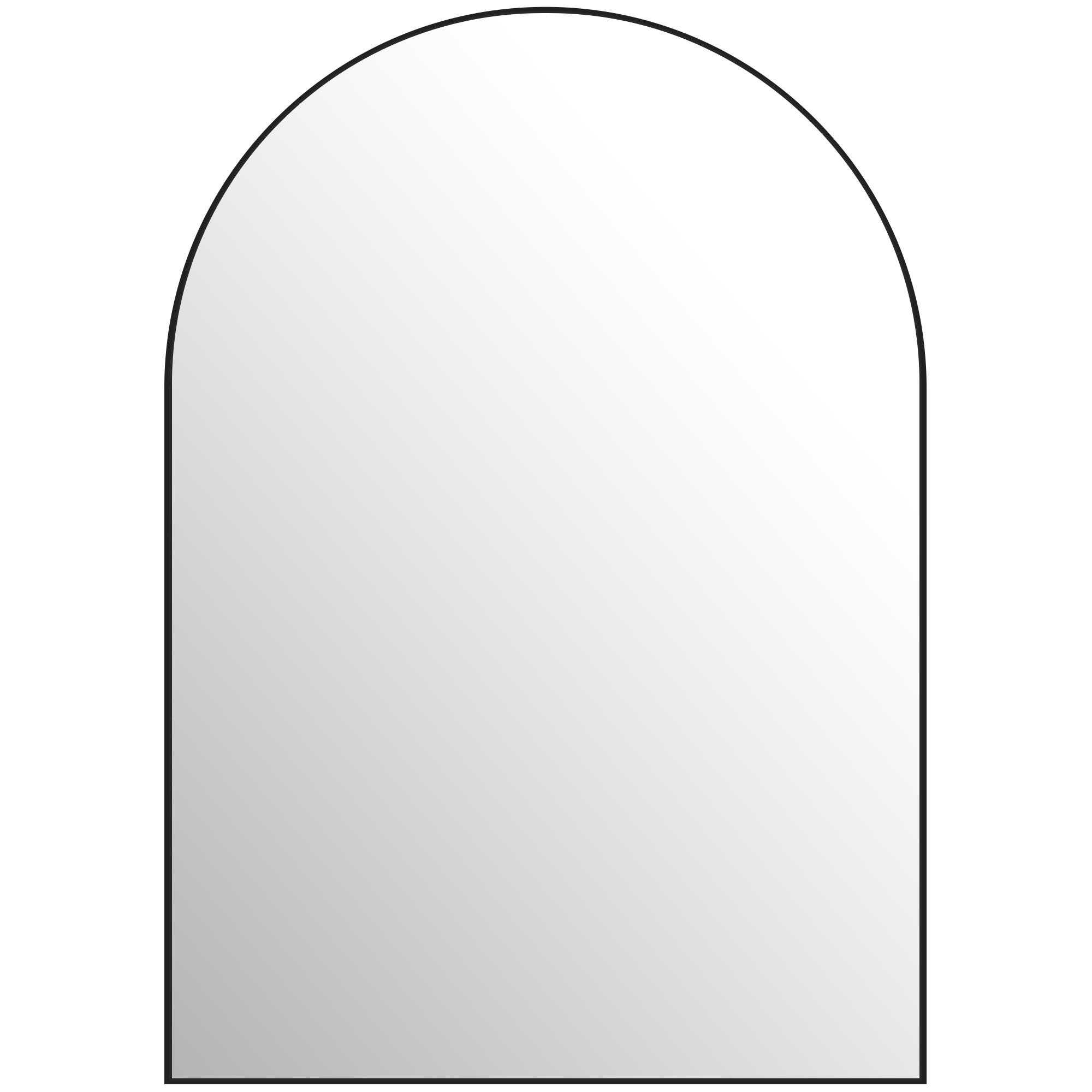 BADSPIEGEL 50 x 70 cm Spiegel mit Splitterschutzfolie, Schwarz - Schwarz, Glas (3/70/50cm) - HOMCOM