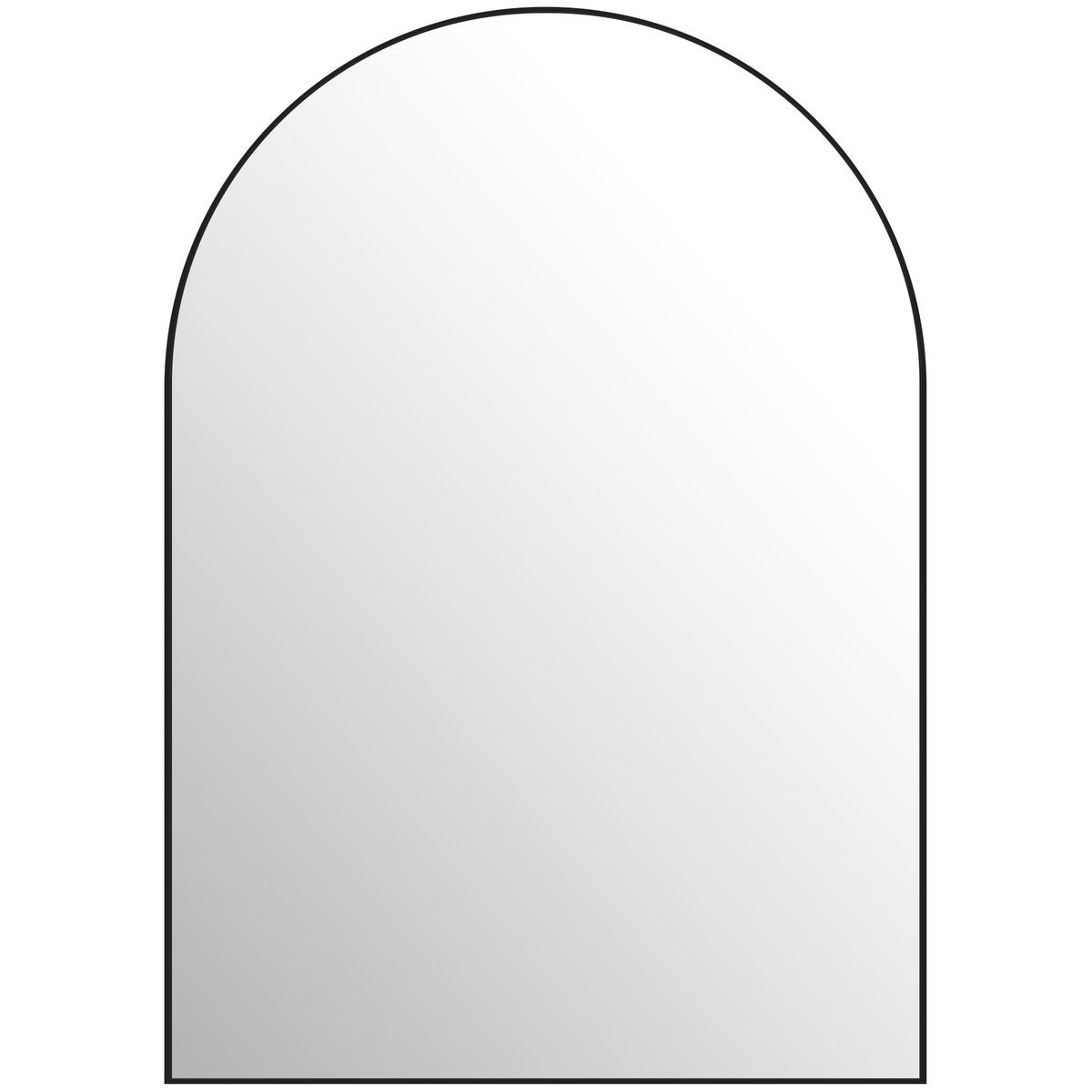 BADSPIEGEL 50 x 70 cm Spiegel mit Splitterschutzfolie, Schwarz - Schwarz, Glas (3/70/50cm) - HOMCOM