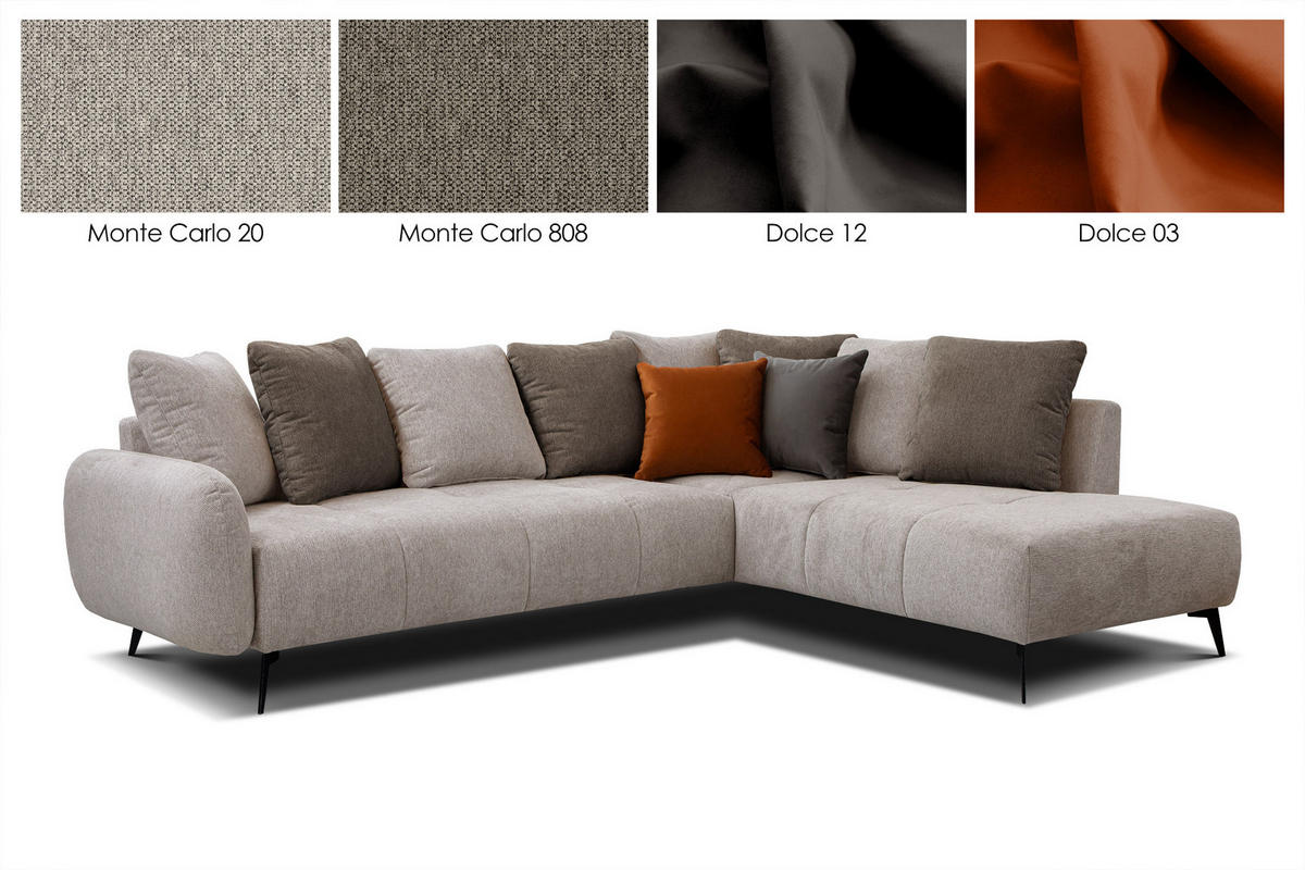 ECKSOFA EVENTO 5-Sitzer, beige - Beige/Schwarz, Holzwerkstoff/Textil (266/206cm) - Courtois Laville
