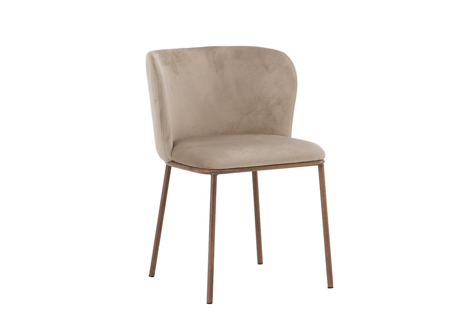 ESSZIMMERSTUHL, Edina, Beige, Metall / Polyester / Stoff, 53 x 60 x 77 cm - Beige, Textil/Metall (53/77/60cm) - ebuy24