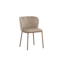 ESSZIMMERSTUHL, Edina, Beige, Metall / Polyester / Stoff, 53 x 60 x 77 cm - Beige, Textil/Metall (53/77/60cm) - ebuy24