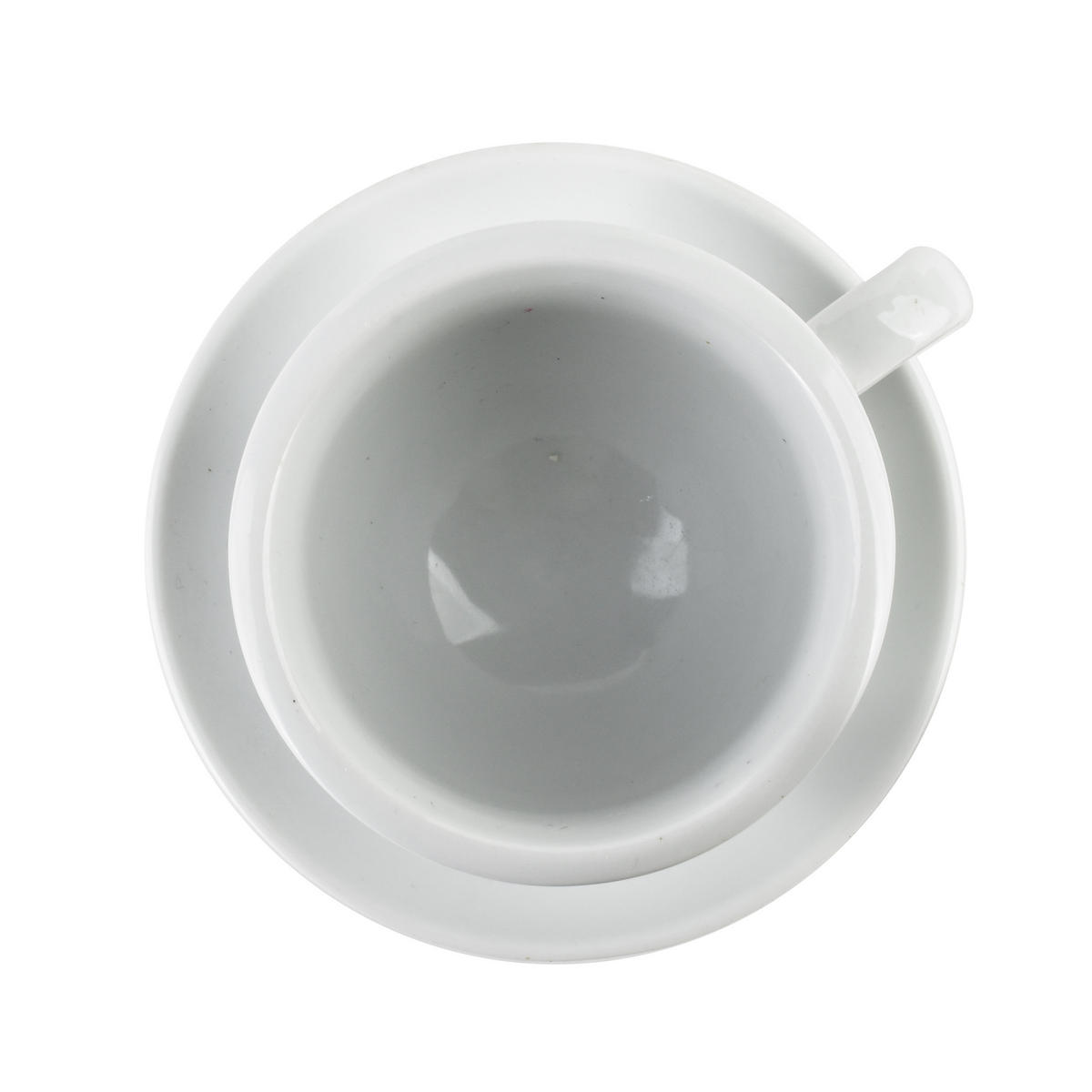 TASSE mit Untertasse Basic Weiß 15/10/7 cm Keramik - Weiß, Keramik (0.2L) - Mondex