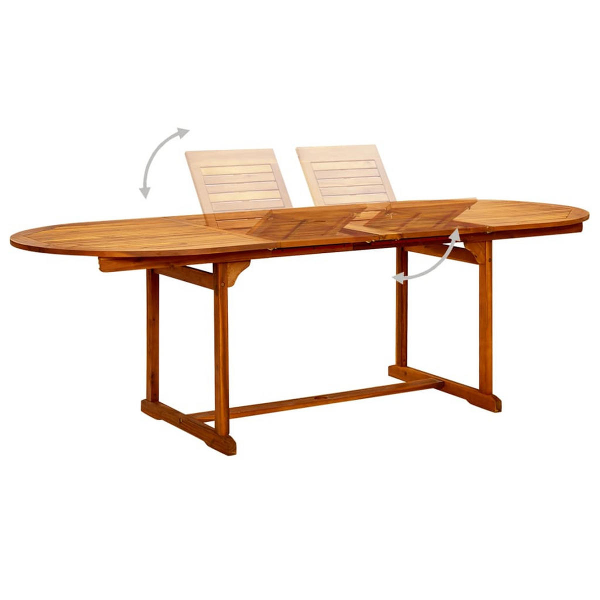 GARTEN-ESSTISCH (160-240)X100/75 Cm Massivholz Akazie - Braun, Holz (240/100/75cm) - vidaXL
