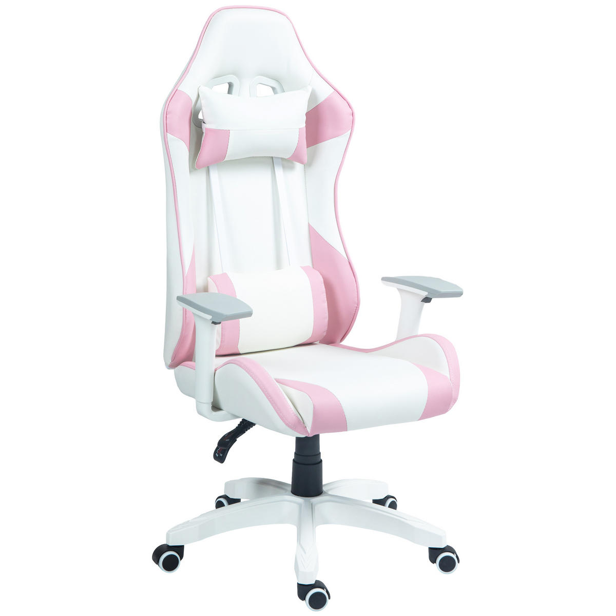 GAMING Stuhl, 3D Armlehne, Rosa - Rosa, Leder (60/128/67cm) - HOMCOM