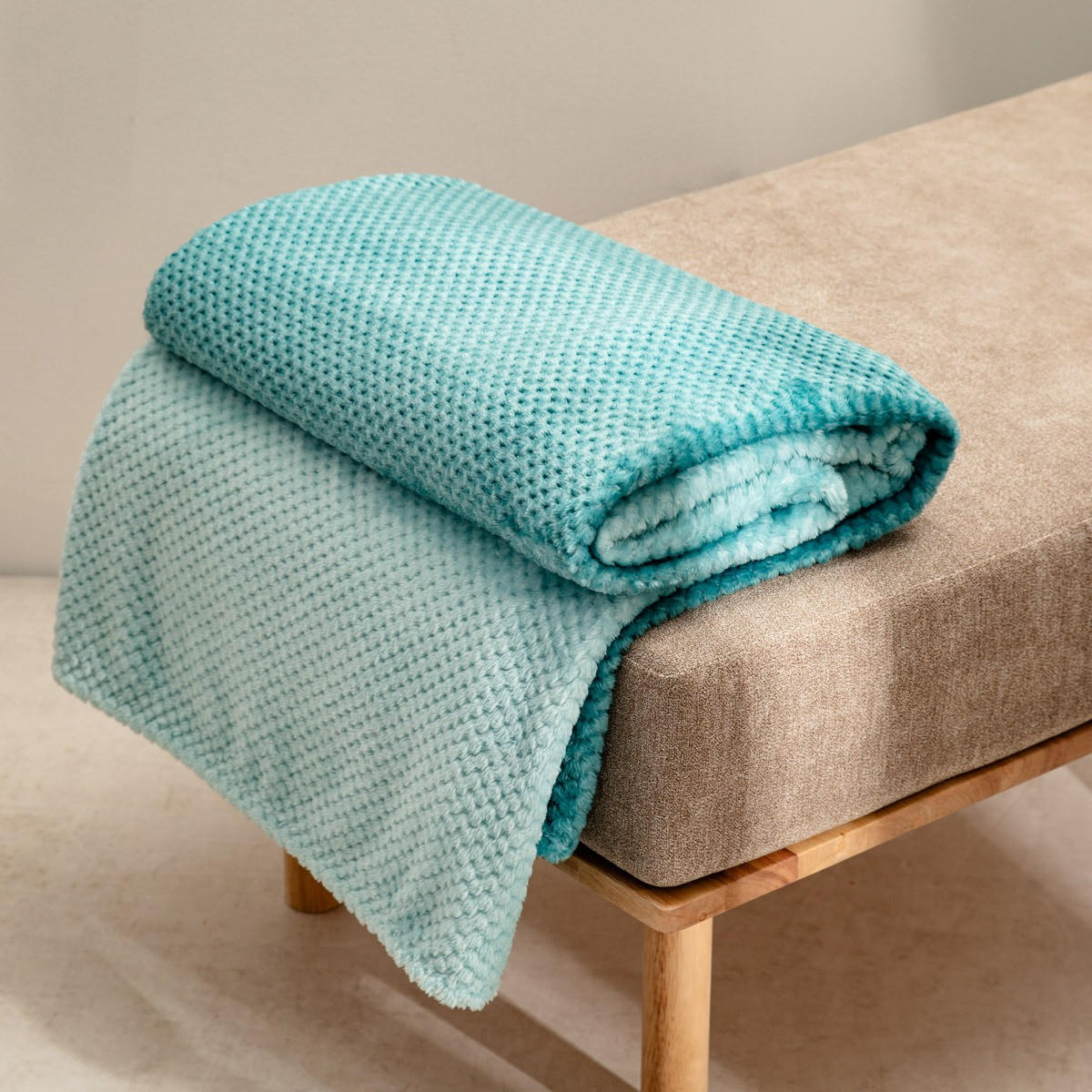 DECKE Galen türkis 150/200 cm - Türkis, Textil (150/200cm) - Homla