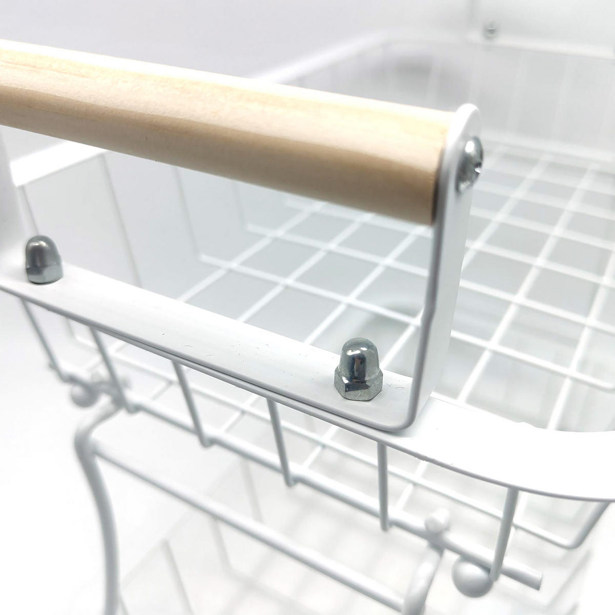 OBSTKORB - Weiß, Holz/Metall (34cm) - Relaxdays