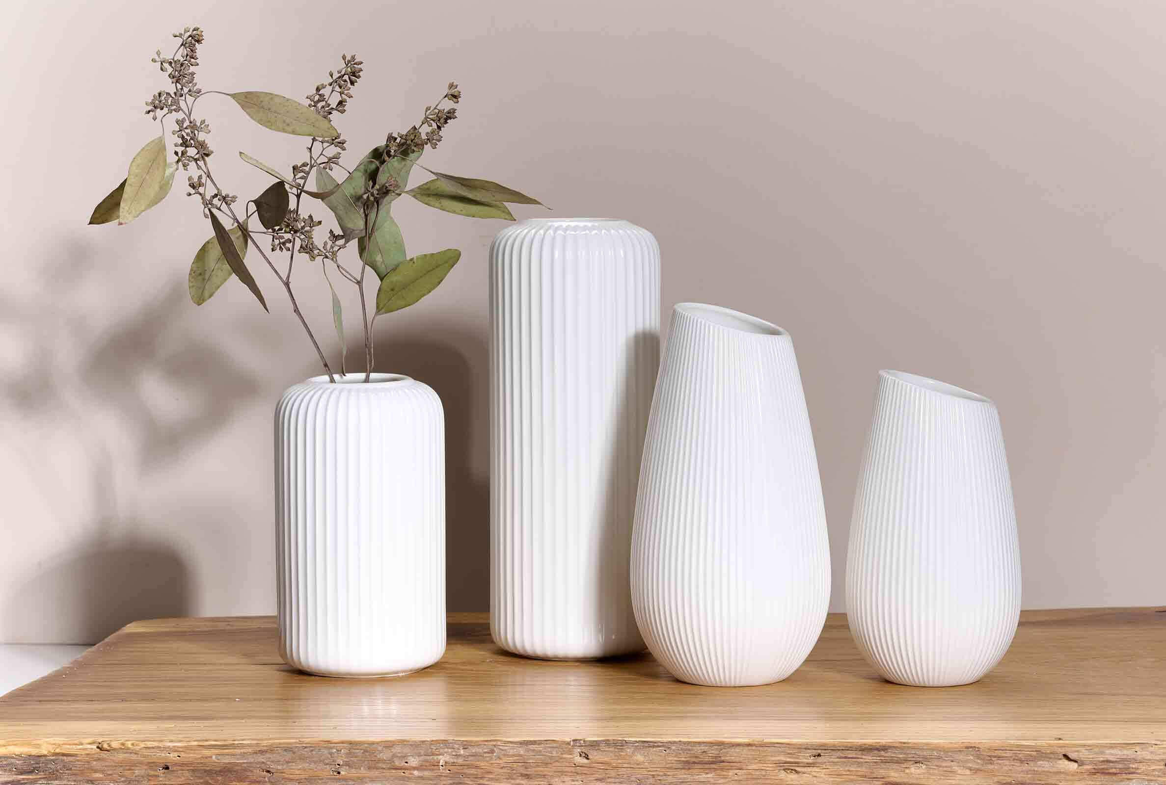 Thumbnail - Ritzenhoff Breker Vasen, Weiß, Keramik, Zylindrisch, 16 cm, Dekoration, Vasen, Keramikvasen