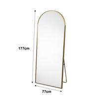 STANDSPIEGEL Ganzkörperspiegel, 177 x 77 cm, gewölbter, Ankleidespiegel, Wohnzimmer/Schlafzimmer, Gold - Goldfarben, Glas/Metall (77/177/3cm) - WoodenAura