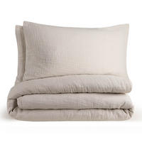 BETTWÄSCHE Musselin, 100% Baumwolle, 200/200 cm & 2x 40/80 cm, Grau - Grau, Textil (200/200cm) - Blumtal