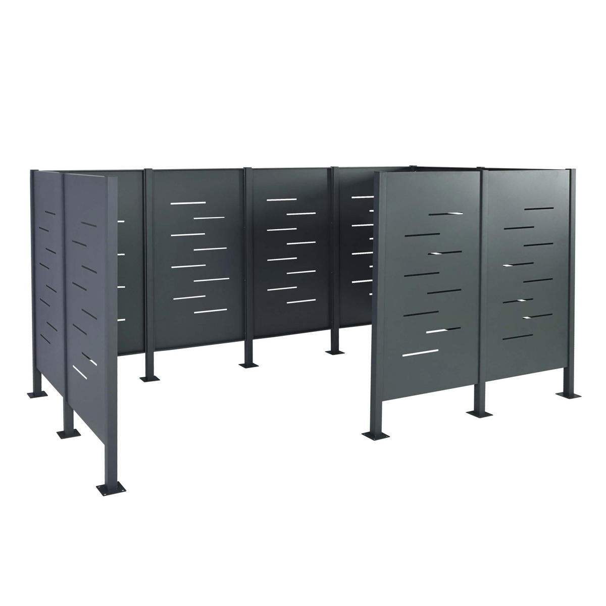 MÜLLTONNEN-ZAUN METALL Anthrazit - Anthrazit, Metall (326/151/166cm) - MCW