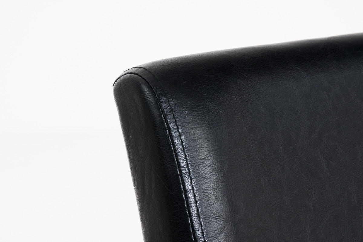 STUHL Lederlook schwarz - Schwarz, Holz/Textil (41/91/47cm) - CLP
