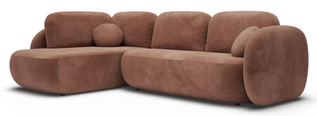 ECKSOFA Braun OLIVIO II Ausziehbar Links - Braun, Textil (289/190cm) - Sepro Meble
