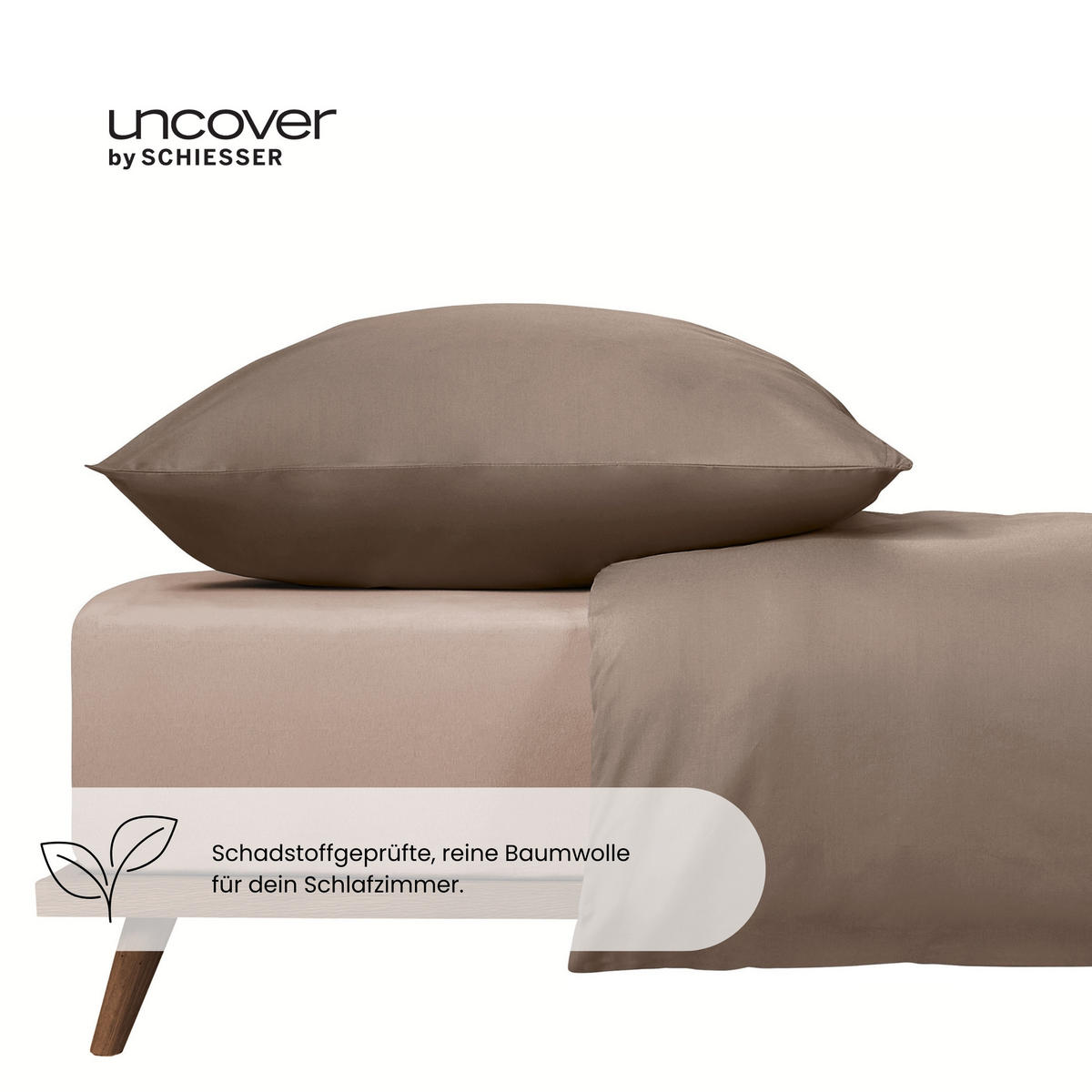 SPANNBETTLAKEN New Jersey - Edeljersey - 100 x 200 cm - Taupe - Taupe, Textil (100/200cm) - Uncover by Schiesser
