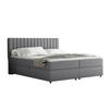 BOXBETT Everest grau 180 x 200 cm Doppelbett mit hochwertiger Bonell-Matratze und Topper - Grau, Holz (180/200cm) - Panda Möbel