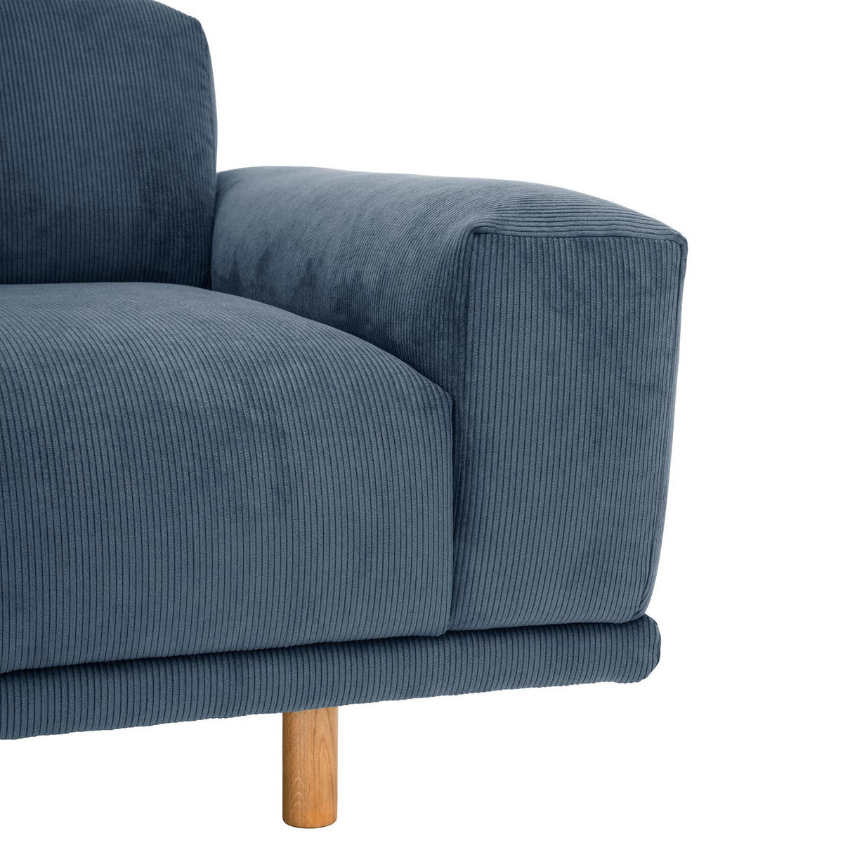 ECKSOFA mit Longchair links Kattryna Cordstoff blau - Blau, Kunststoff (133/283cm) - 58aufmkessel