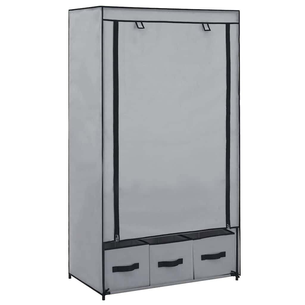 vidaXL Stoffschrank Grau 87x159x49 cm