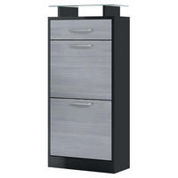 SCHUHSCHRANK Loret Front in Avola-Anthrazit - Anthrazit, Holzwerkstoff (46/104/23cm) - Vladon