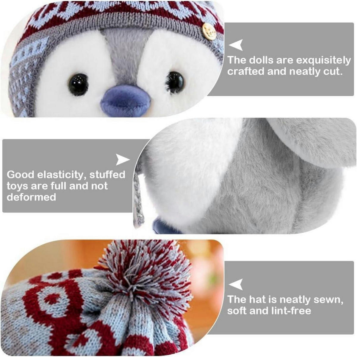 KUSCHELTIER Pinguin Grau 20 cm - Multicolor, Textil (21/20cm)