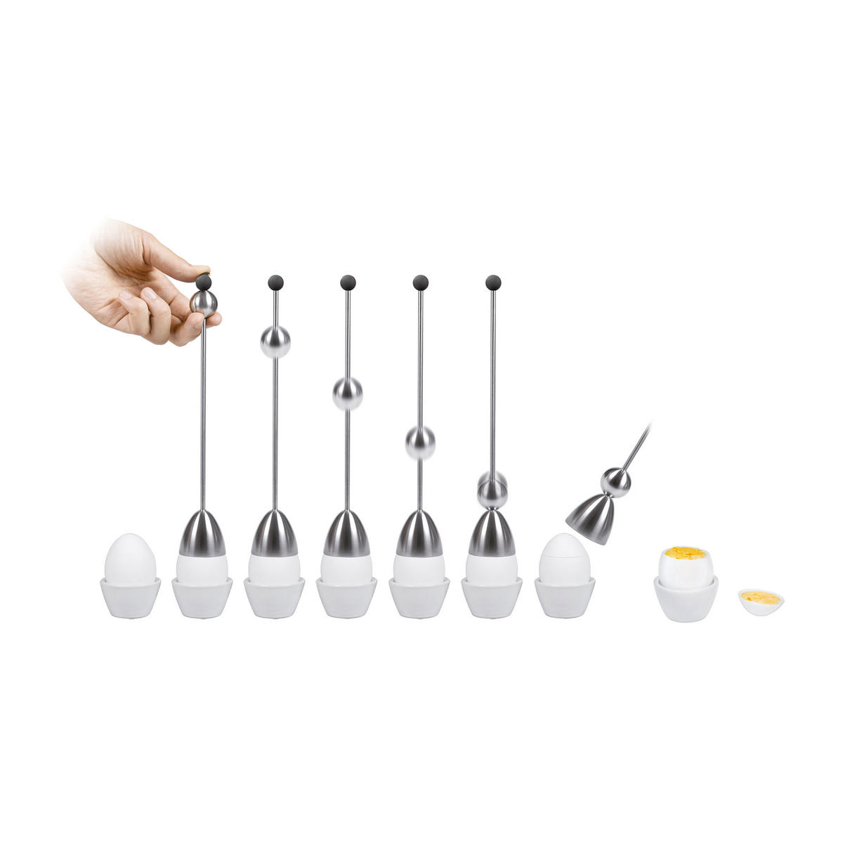 EIERSCHALENSOLLBRUCHVERURSACHER Clack Klassik, Silikonkugel Schwarz - Schwarz, Metall (4.5/29.5/4.5cm) - Take2
