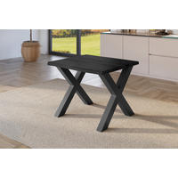 ESSTISCH JULIUS X - Dunkelgrau/Schwarz, Holz (80/80/77cm) - SAM