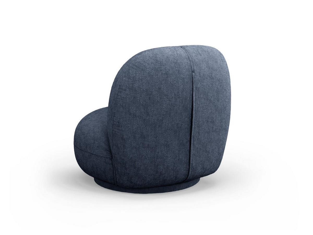 DREHSESSEL Chuck aus Chenille-Stoff dunkelblau - Dunkelblau, Textil (77/80/78cm) - Micadoni