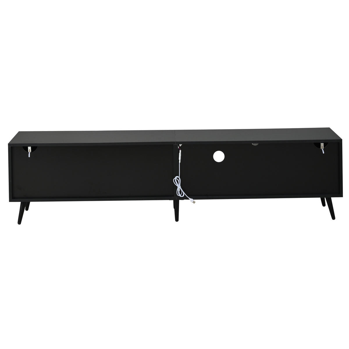 TV-ELEMENT mit LED 175 x 31 x 43,5 cm Naturholz/Schwarz - Braun, Holzwerkstoff (31/43.5/175cm) - Beauniv