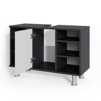 WASCHBECKENUNTERSCHRANK Fynn Anthrazit/Weiß Hochglanz 80 x 54 cm mit 6 Ablage - Weiß Hochglanz/Anthrazit, Holzwerkstoff (80/54/32cm) - Vicco