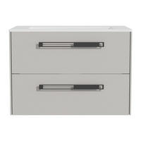 EINZELWASCHTISCH - 79.4 cm x 45.5 cm - Holz, Platte - Grau - FELNA - Grau, Holz (79.4/55/45.5cm) - Vente-Unique