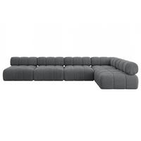 ECKSOFA modulares Sofa Samaro-L3 - 380x190x70 cm Dunkelgrau Cord - Dunkelgrau, Holzwerkstoff/Textil (380/190cm) - ALTDECOR