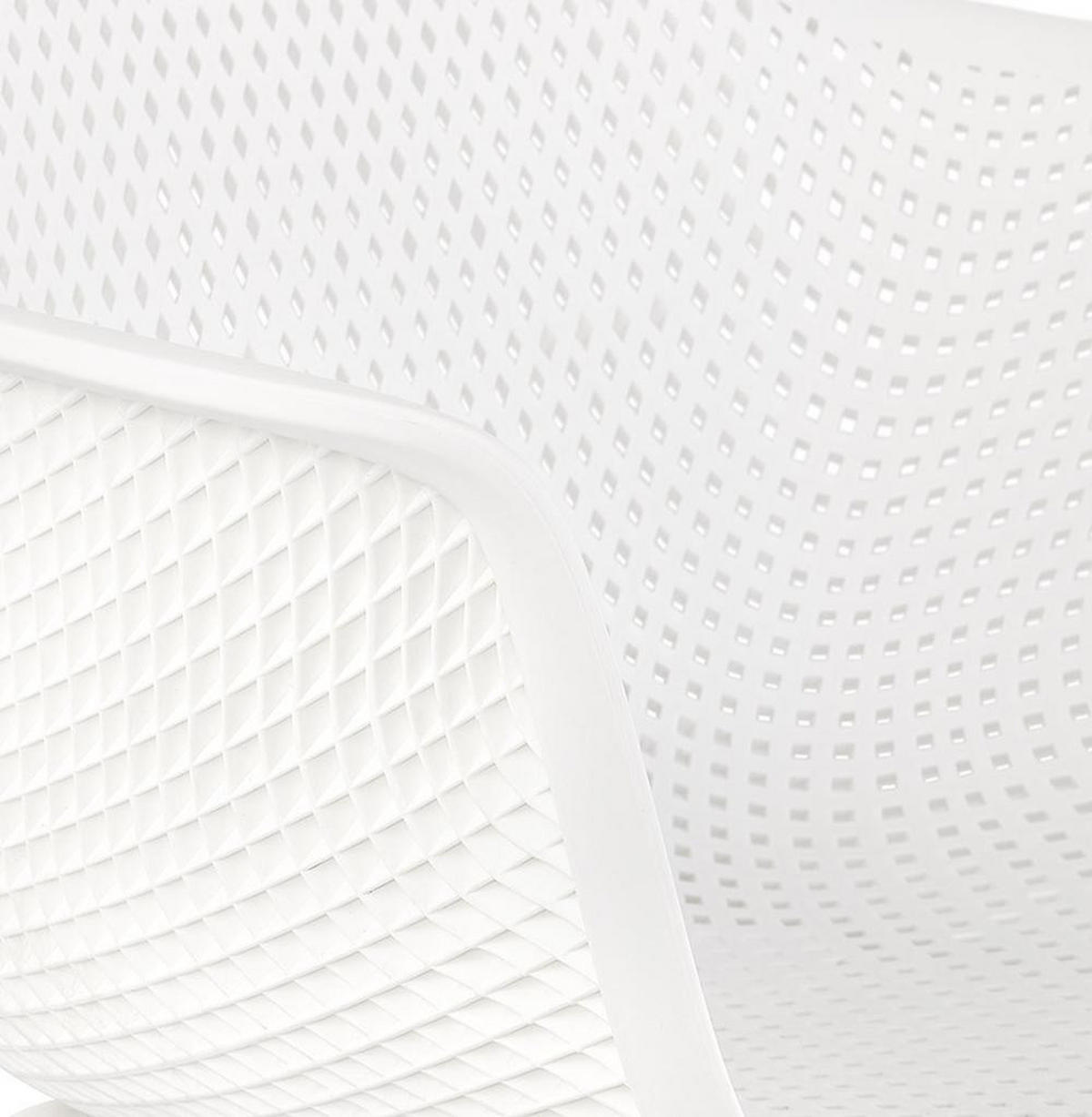SCHALENSTUHL Polypropylen und Metall mit Perforation Modern, Weiß 59,5x54,5x81 cm - Weiß, Kunststoff/Metall (60/81/55cm) - KADIMA DESIGN