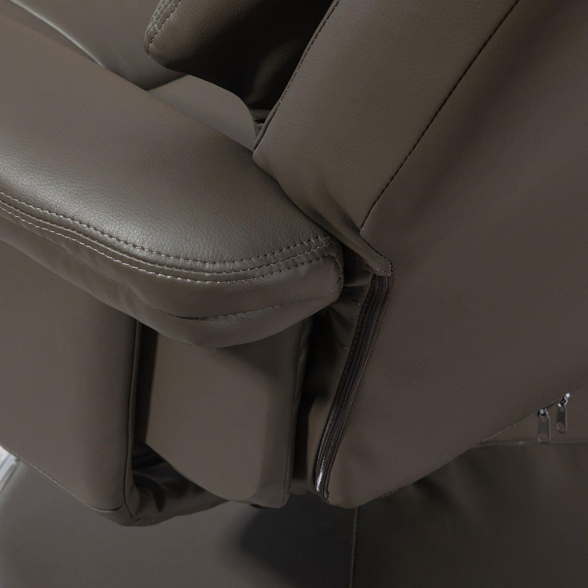 SESSEL Grau 81.0/95.0/107.0cm - Grau, Leder (95/107/81cm)