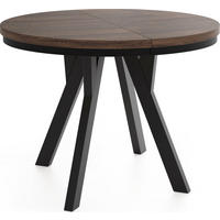 ESSTISCH Strato Black runder ausziehbarer, Eiche Sonoma dunkelbraun 100-140/100/77 cm - Eichefarben/Schwarz, Holz/Holzwerkstoff (100/140/77cm) - WFL GROUP
