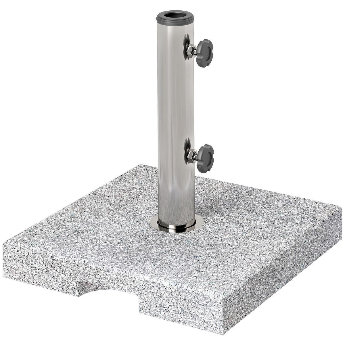 SONNENSCHIRMSTÄNDER aus Granit 21kg - Grau, Stein (38/38cm) - Outsunny