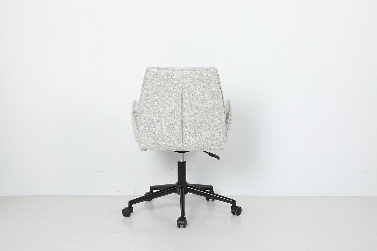 BÜRODREHSTUHL - Bouclé / Eisen - Greige/Schwarz, Textil/Metall (57/81/62cm) - home24