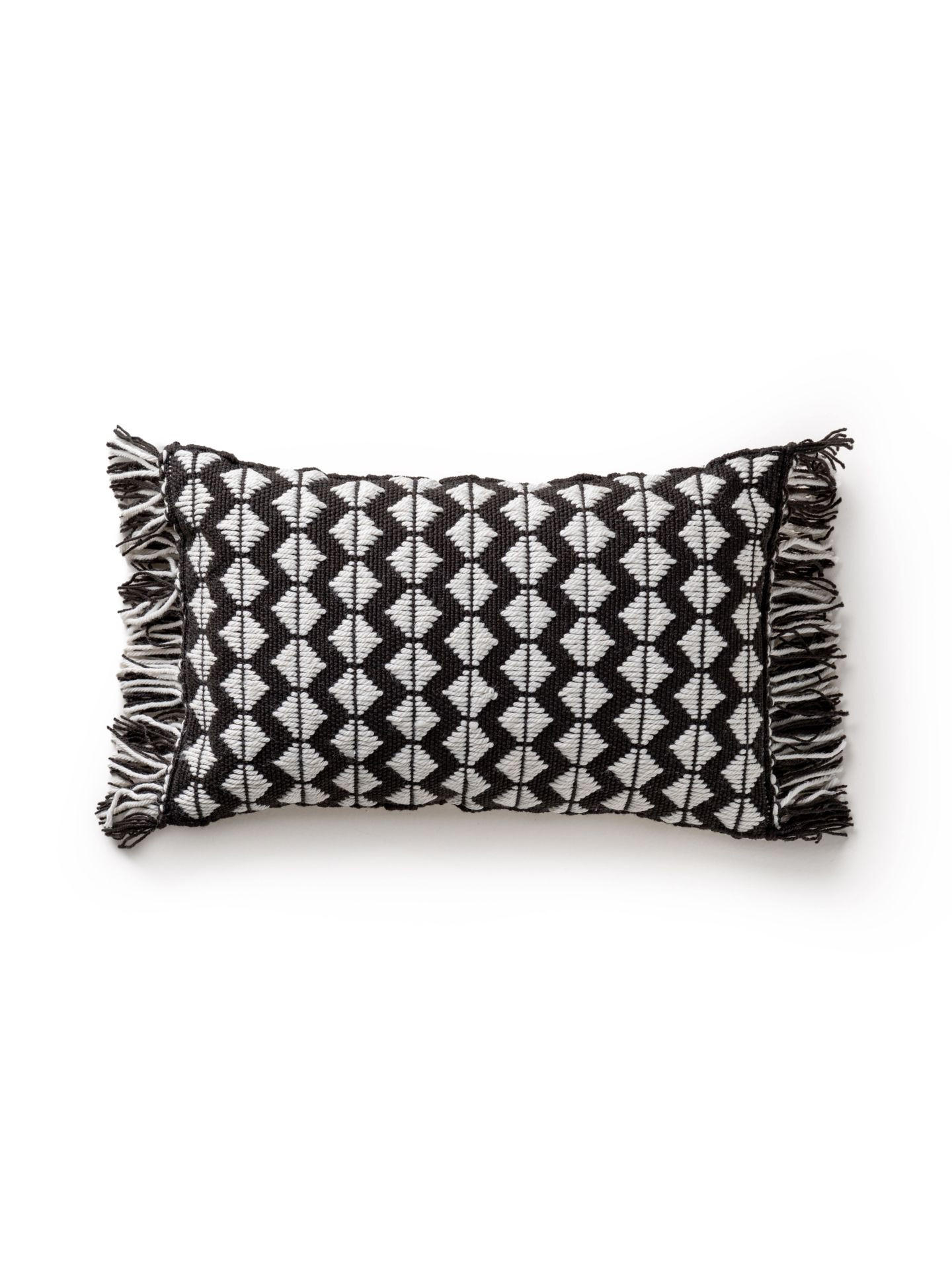 OUTDOORKISSEN Morty Schwarz/Weiß 30x50 cm - Schwarz, Textil (30/1cm) - KUNSTLOFT