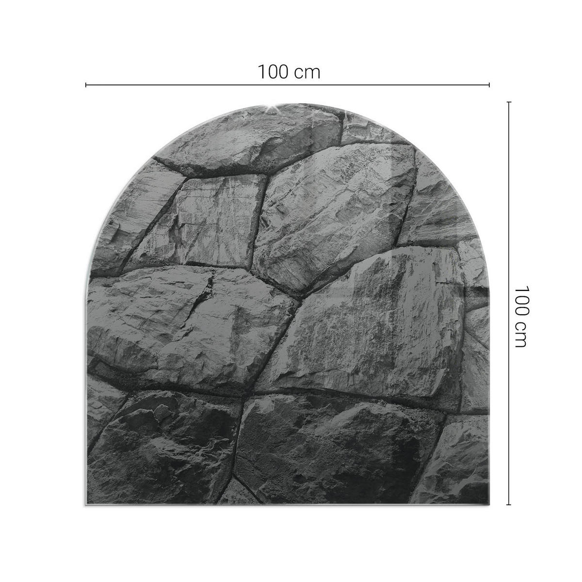 GLASPLATTE für Kamin 100x100 cm Grau - Grau, Glas (100/100/0.4cm) - ArtPrintCave