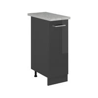 APOTHEKERUNTERSCHRANK R-Line Anthrazit Hochglanz 30 cm AP Marmor - Schwarz Hochglanz/Anthrazit, Holzwerkstoff (30/81.6/60cm) - Vicco