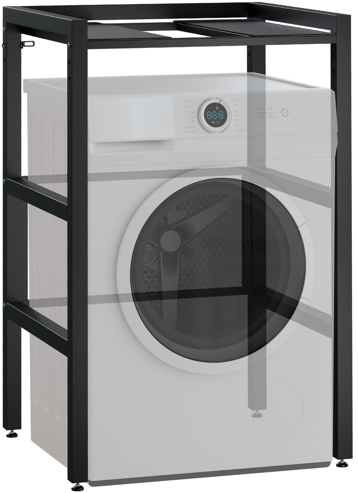 STAPELGESTELL für Wäschetrockner auf Waschmaschine MIXON Schwarz - Schwarz, Metall (73/110/60cm) - DELUKE