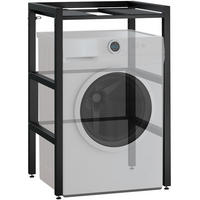 STAPELGESTELL für Wäschetrockner auf Waschmaschine MIXON Schwarz - Schwarz, Metall (73/110/60cm) - DELUKE