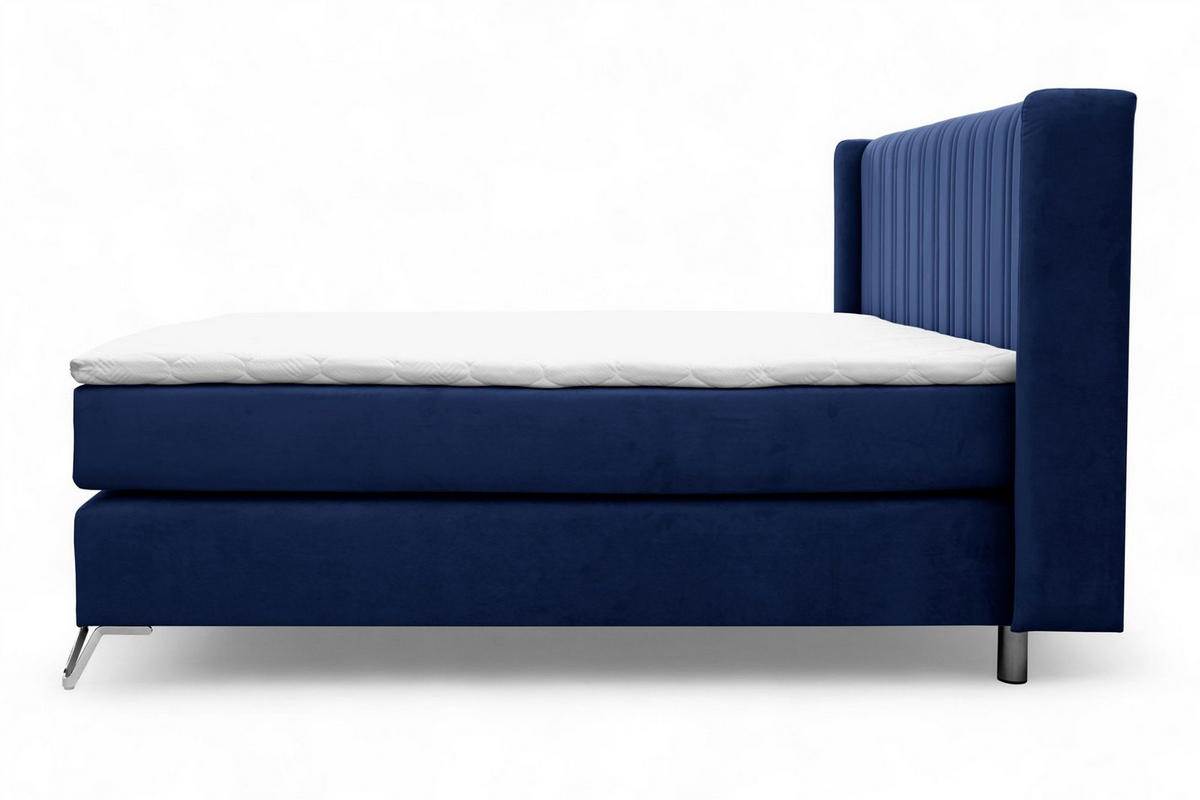 BOXSPRINGBETT Agnus - Blau, Holzwerkstoff/Textil (120/200cm) - Fun Möbel