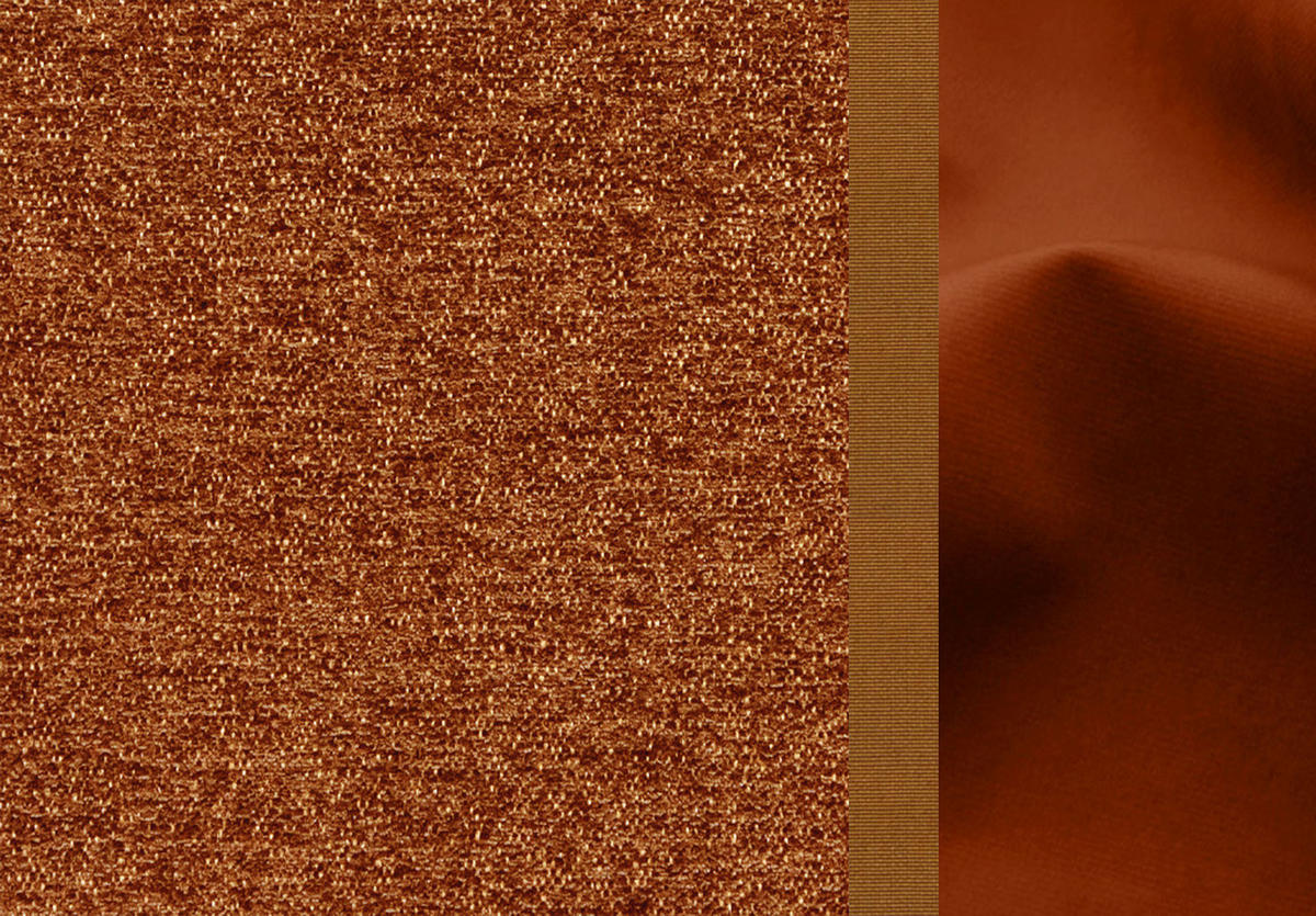 ECKSOFA WINTER 4-Sitzer, dunkelorange - Dunkelorange/Schwarz, Holzwerkstoff/Textil (158/269cm) - Courtois Laville