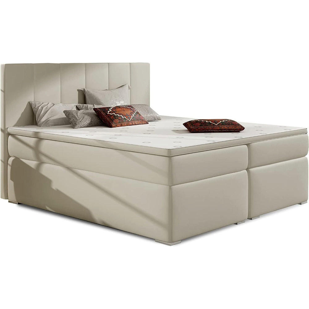 BOXBETT ALICE Bonellfederkern inkl. Topper - Creme, Holz/Holzwerkstoff (180/200cm) - Best For Home